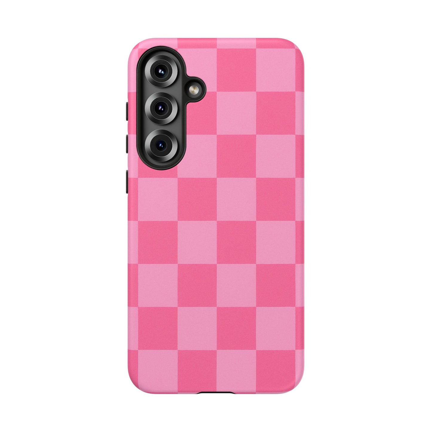 Pink Checkerboard Phone Case – Cute Aesthetic Tough Case for iPhone & Samsung