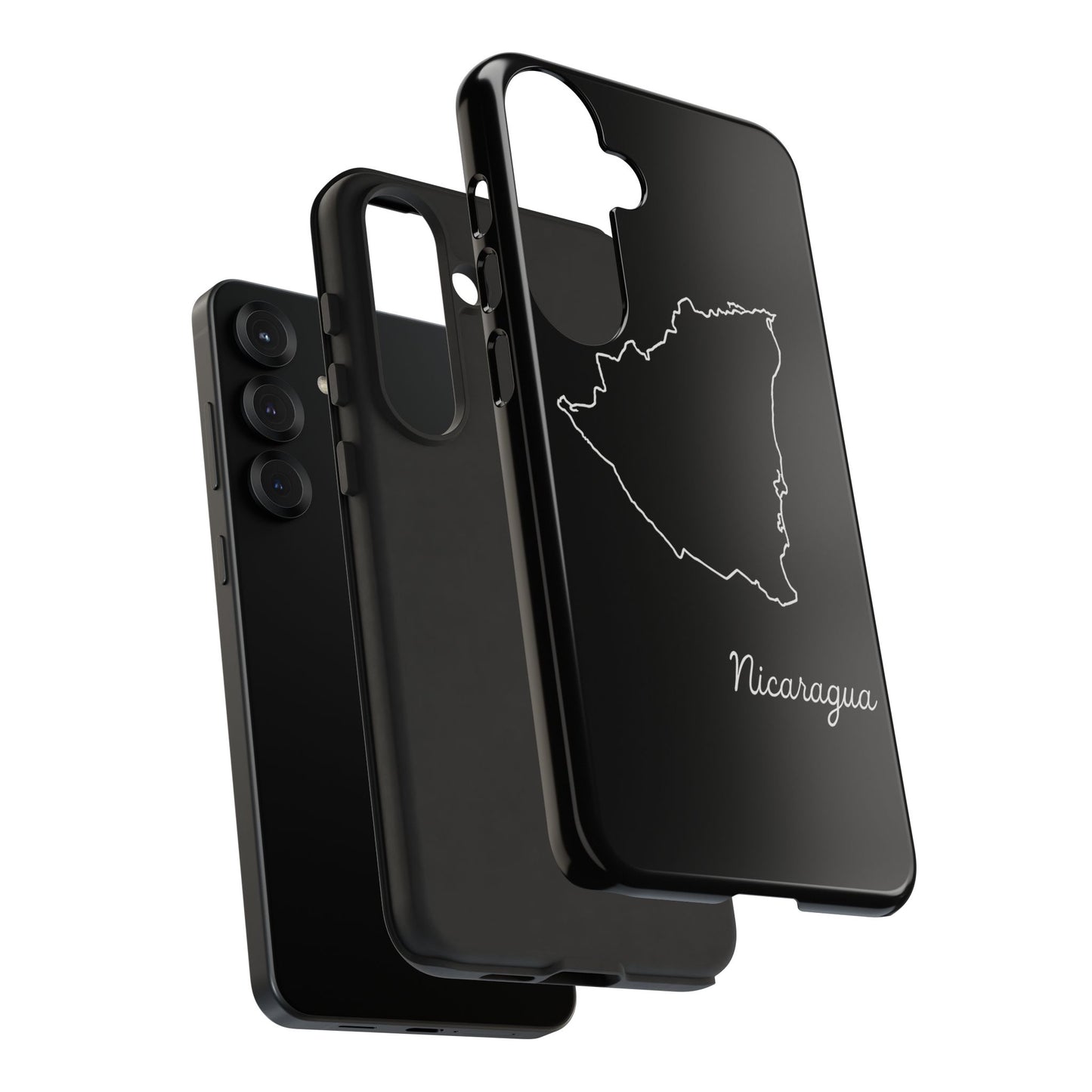 Nicaragua Outline Phone Case – Minimal Country Map Tough Case (iPhone, Samsung, Pixel)