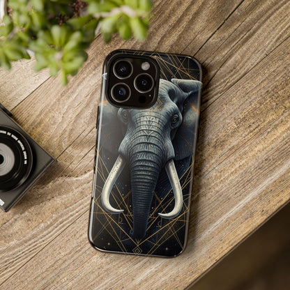 Elephant Mandala Phone Case – Black and Gold Spiritual Elephant Tough Protective Case