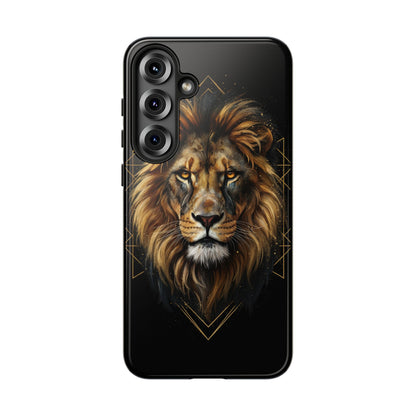 Majestic Lion Phone Case – Black Gold Luxury Lion Art Tough Protective Case