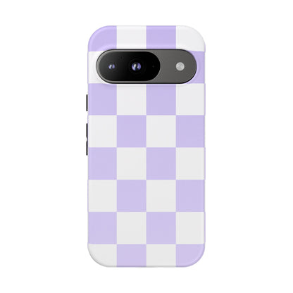 Lavender Checkerboard Phone Case | Pastel Aesthetic Checkered iPhone & Samsung Tough Case