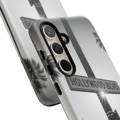 Hollywood Blvd Phone Case | Vintage Los Angeles Street Sign | Black & White LA Aesthetic