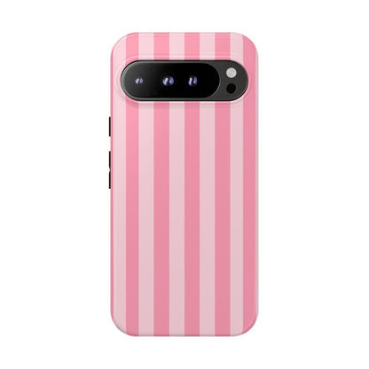 Pink Stripe Phone Case – Pastel Coquette Aesthetic Tough Protective Case