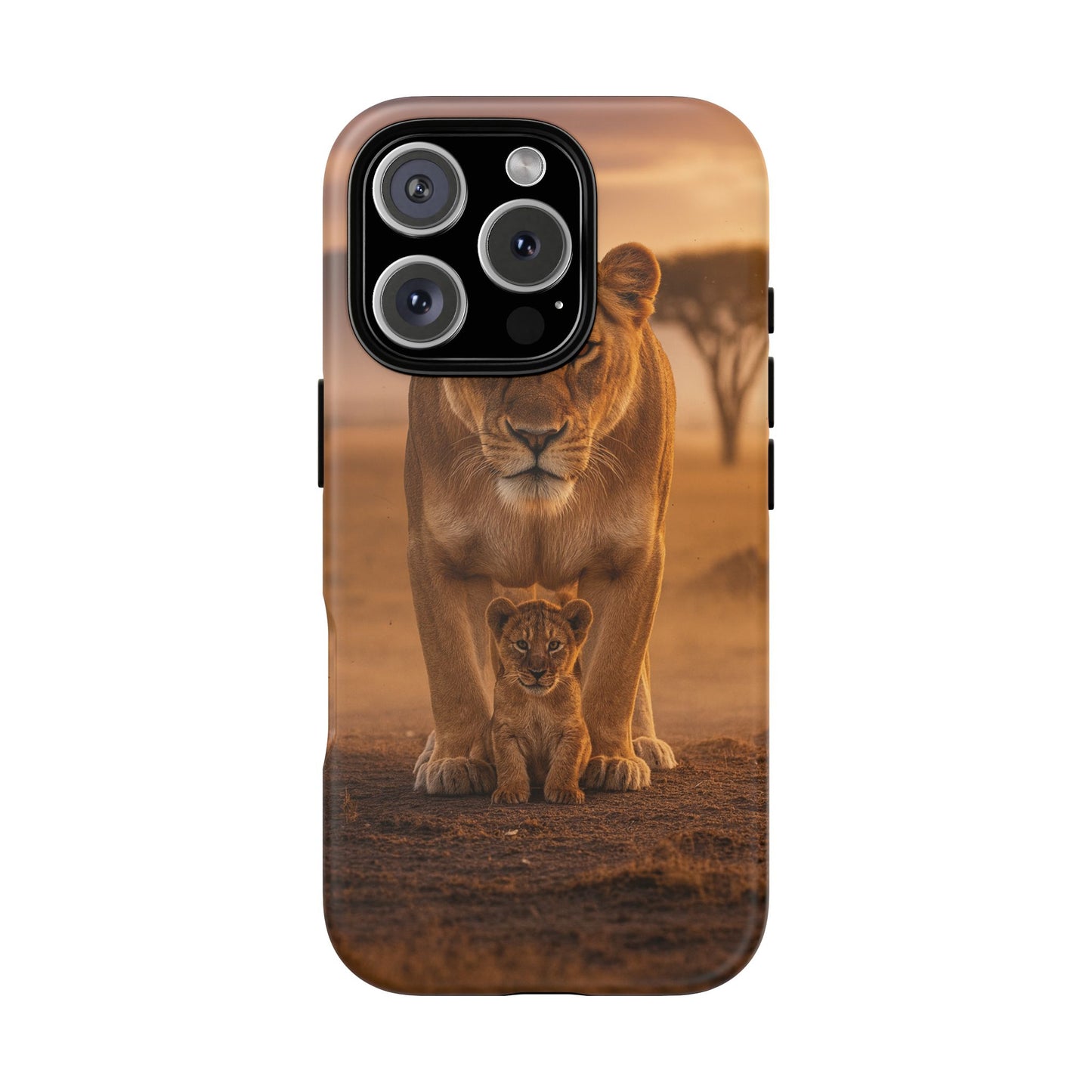 Lioness & Cub Phone Case | Safari Wildlife Tough Case for iPhone & Samsung