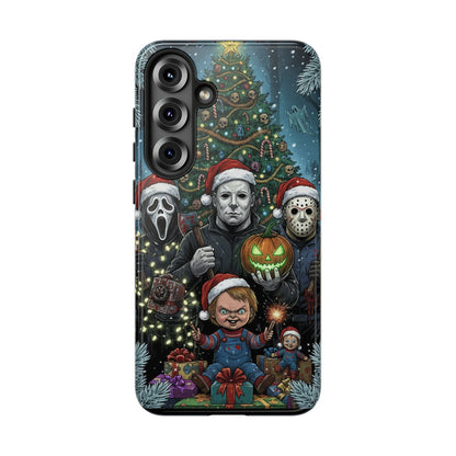 Christmas Horror Phone Case – Festive Slasher Collage Tough Case (iPhone, Samsung, Pixel)