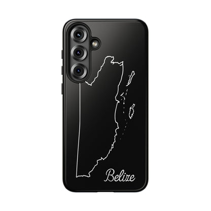 Belize Outline Phone Case – Minimal Country Map Tough Case (iPhone, Samsung, Pixel)