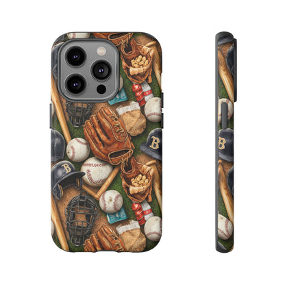 Baseball Gear Collage Phone Case – Vintage Baseball Equipment Sports Tough Case