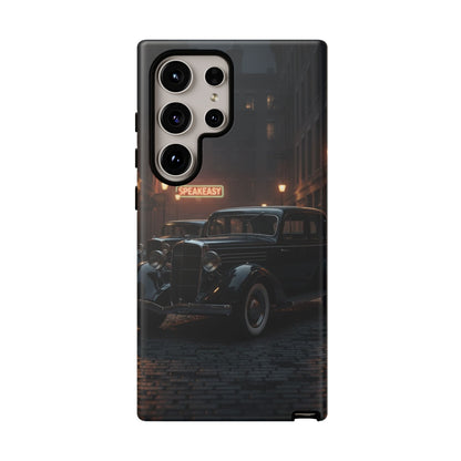 Vintage Classic Car Phone Case | Retro Noir Aesthetic | 1930s Street Scene Tough Case for iPhone & Samsung