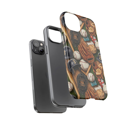 Baseball Gear Collage Phone Case – Vintage Baseball Equipment Sports Tough Case