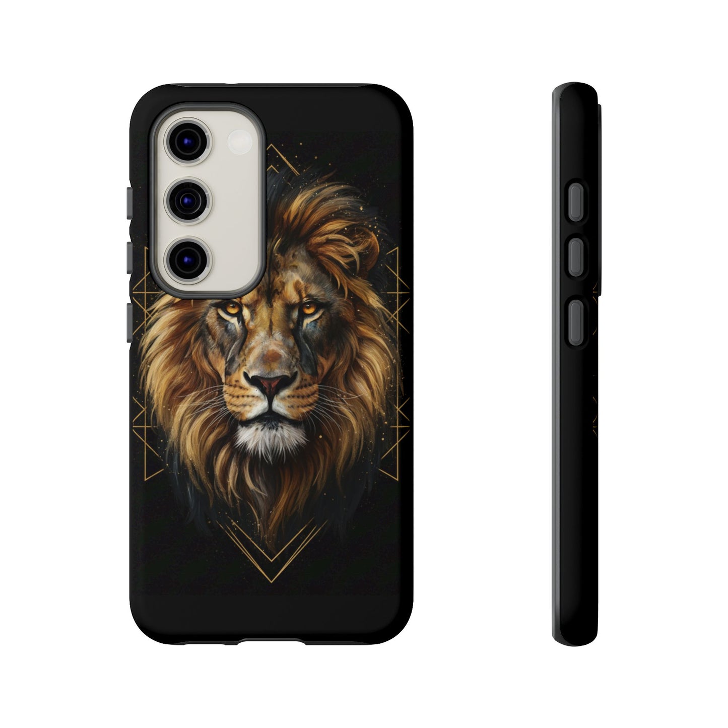 Majestic Lion Phone Case – Black Gold Luxury Lion Art Tough Protective Case
