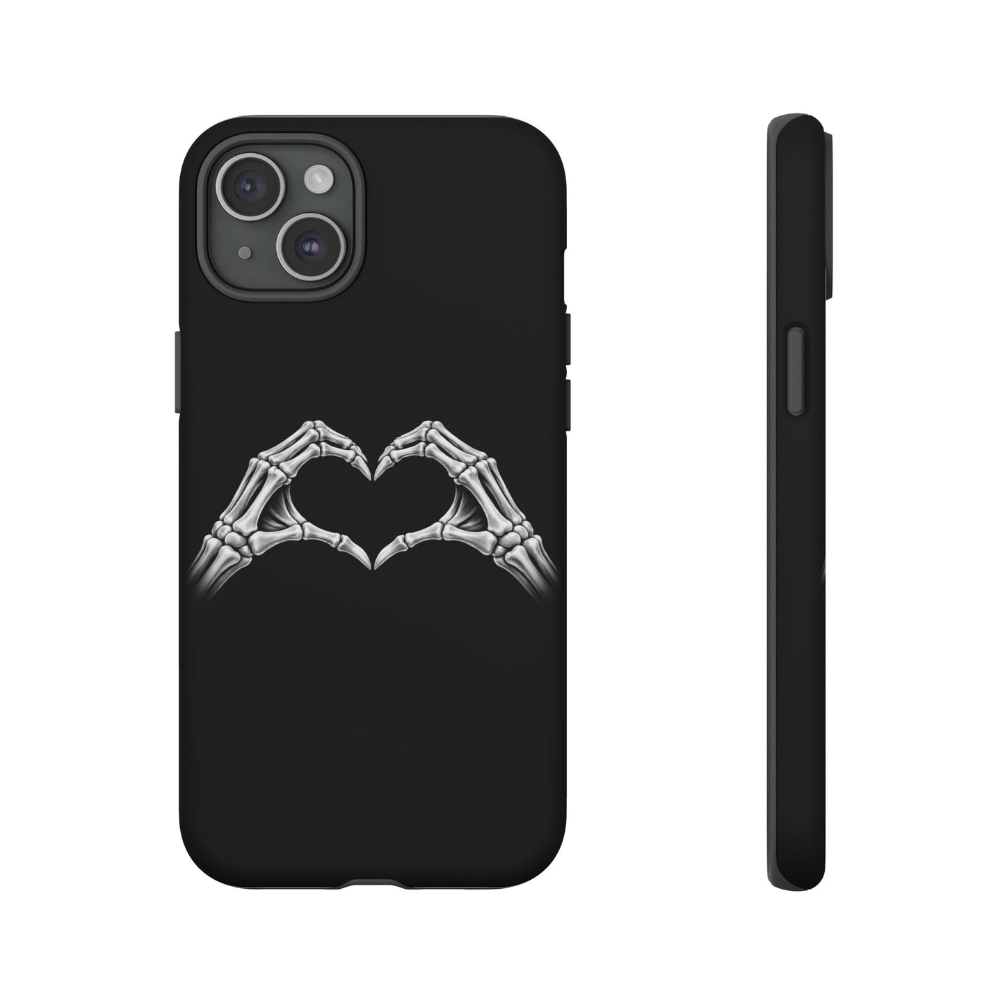 Skeleton Hands Heart Phone Case | Gothic Black Protective Cover