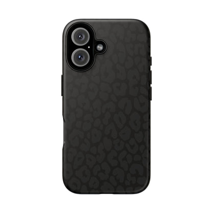 Black Leopard Phone Case | Black on Black Leopard Print Tough iPhone & Samsung Case | Matte or Glossy Protective Cover