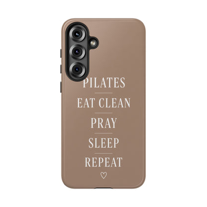 Pilates Phone Case | Eat Clean Pray Sleep Repeat Aesthetic | Wellness Girl Gift