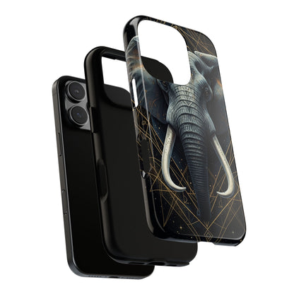 Elephant Mandala Phone Case – Black and Gold Spiritual Elephant Tough Protective Case