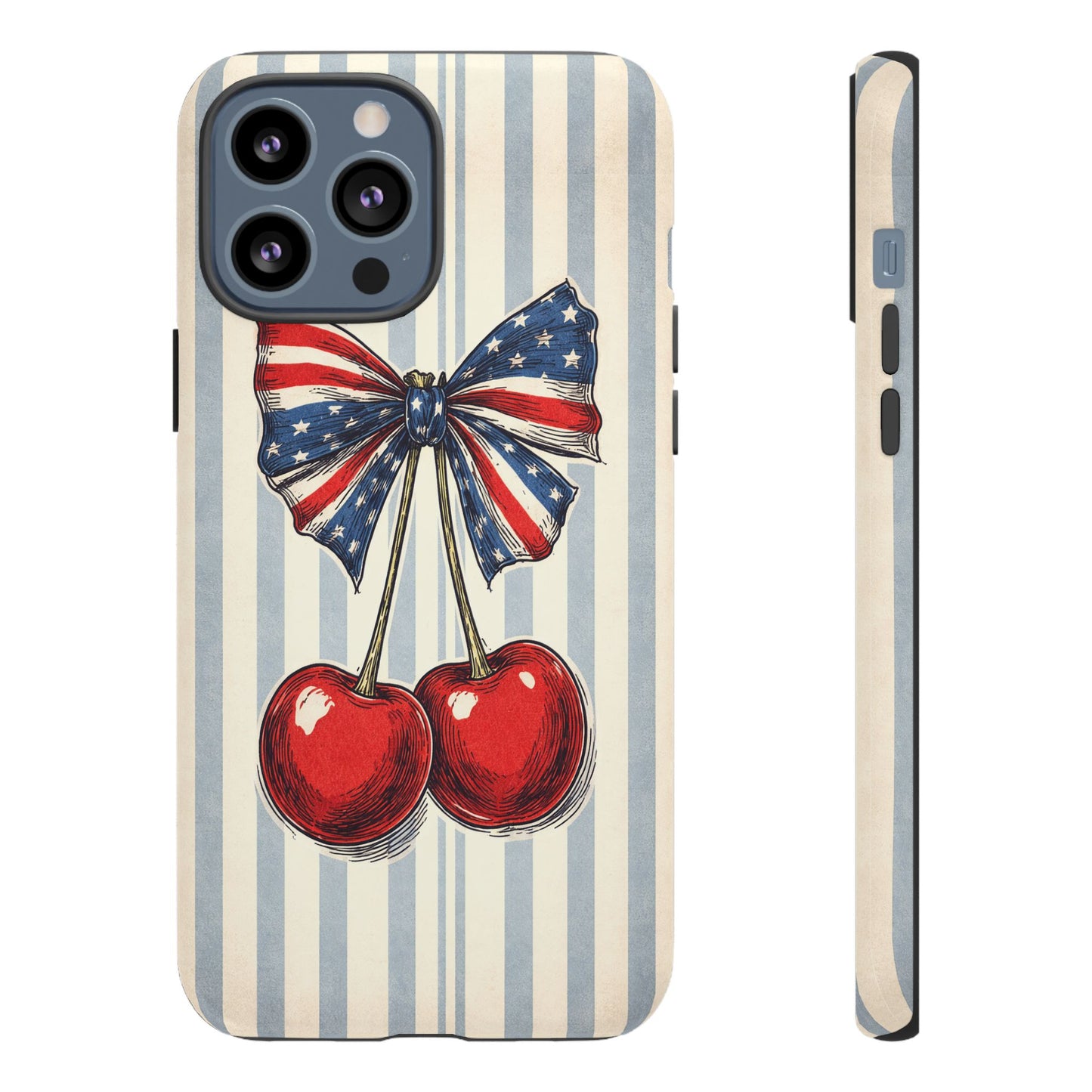 Patriotic Cherry Phone Case Americana Coquette Aesthetic iPhone Samsung