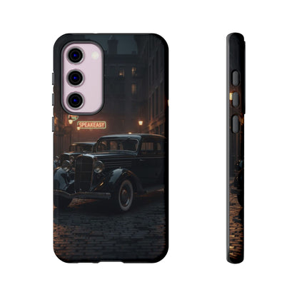 Vintage Classic Car Phone Case | Retro Noir Aesthetic | 1930s Street Scene Tough Case for iPhone & Samsung