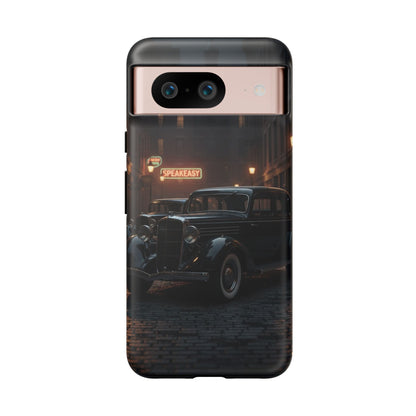 Vintage Classic Car Phone Case | Retro Noir Aesthetic | 1930s Street Scene Tough Case for iPhone & Samsung