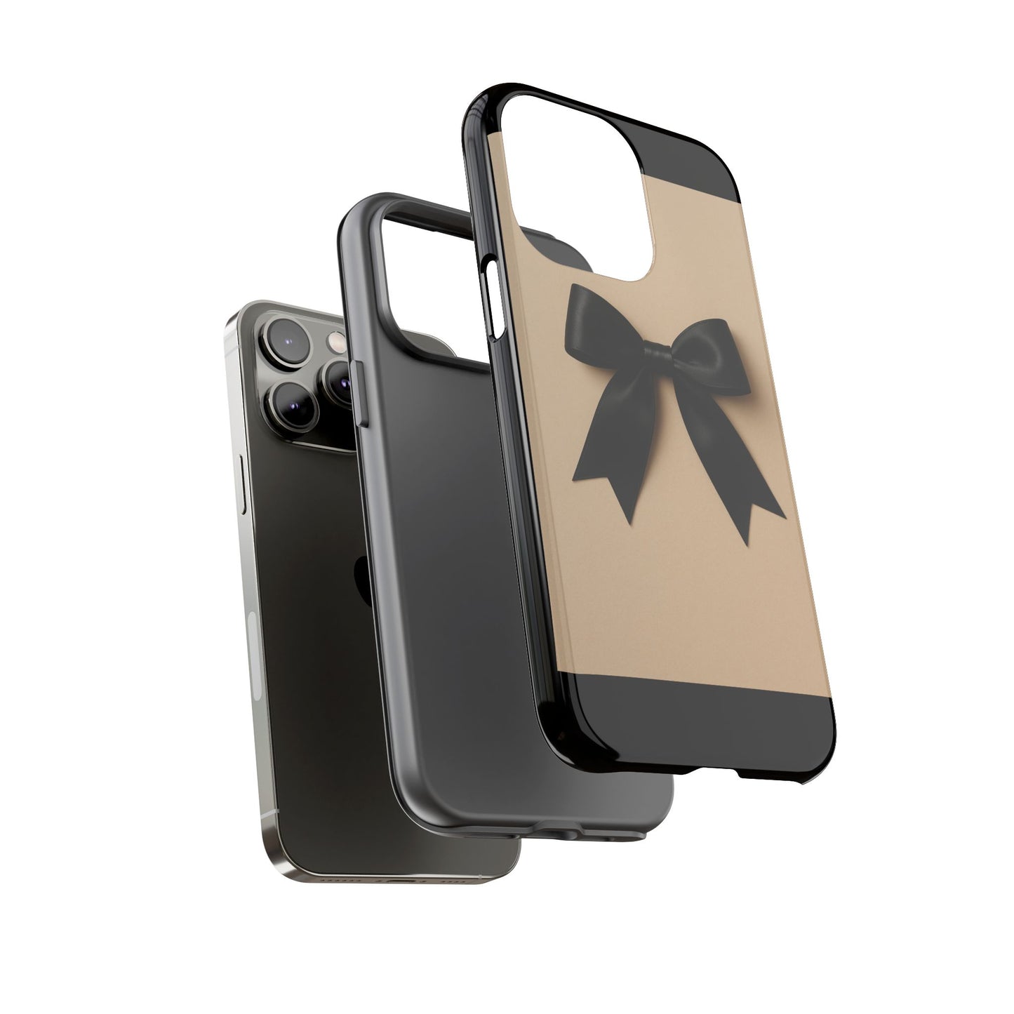 Black Bow Phone Case | Elegant Coquette Bow Design | Chic Neutral Tough Case for iPhone & Samsung