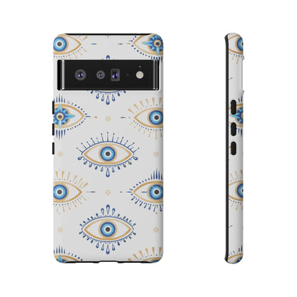 Blue Evil Eye Phone Case – Protective Slim Shockproof Cover for Iphone, Samsung Galaxy and Pixel