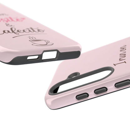 I Run on Diosito y Cafecito Phone Case, Pink Aesthetic Latina Faith Coffee Case, Girly Protective iPhone Samsung Cover