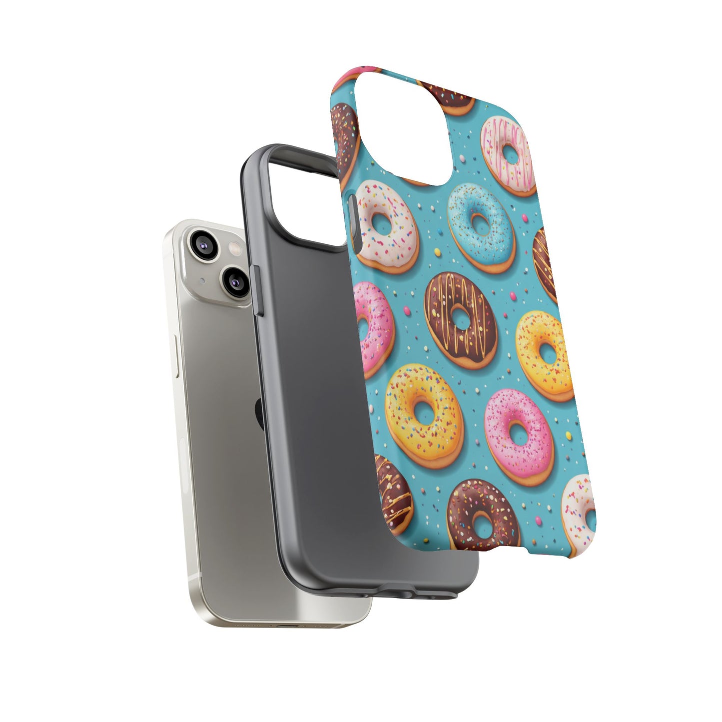 Cute Donut Pattern Phone Case – Colorful Sprinkles Dessert Design for Iphone, Samsung Galaxy and Pixel