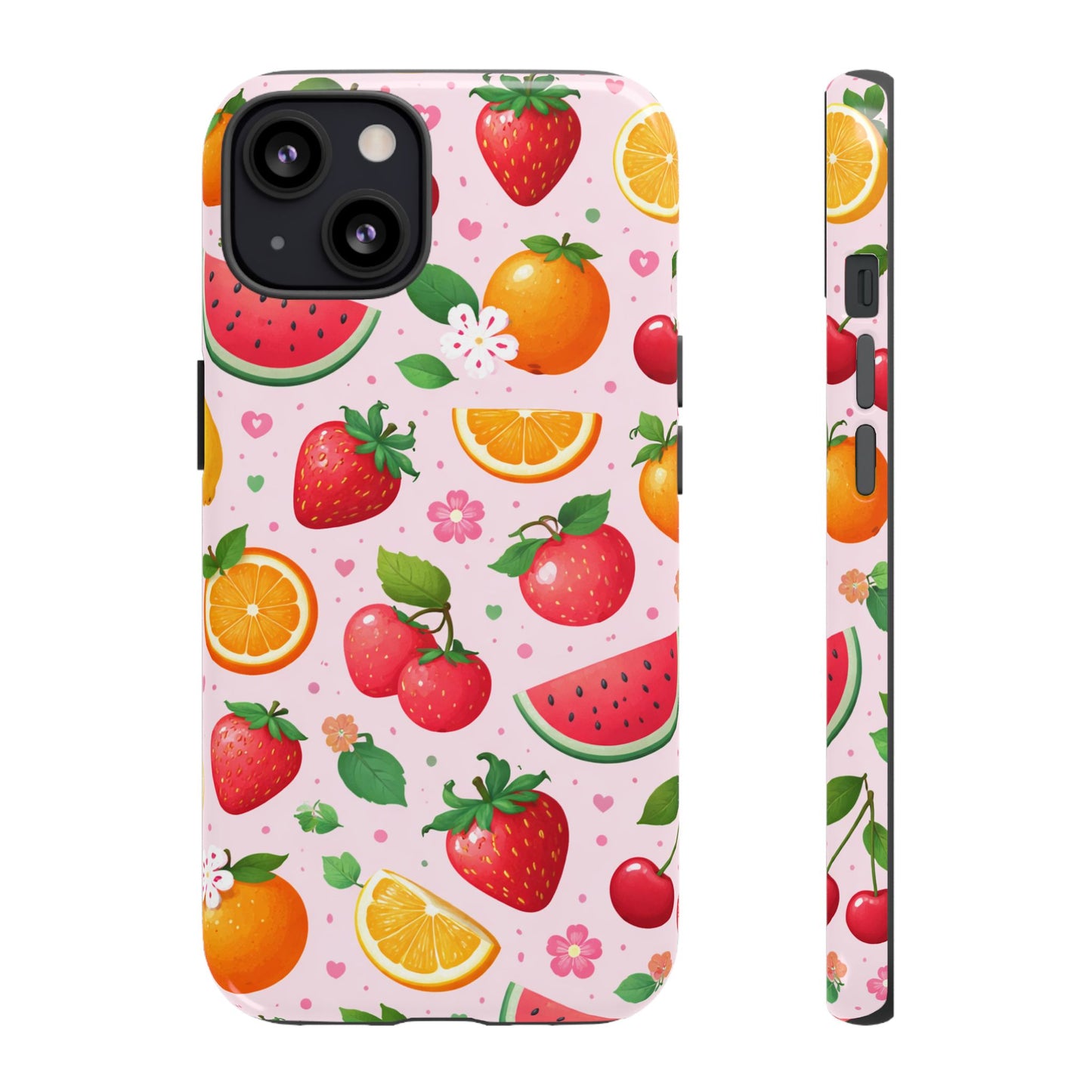 Fruit Phone Case – Tough Shockproof, Strawberry Cherry Citrus Summer Design for Iphone, Samsung Galaxy and Pixel