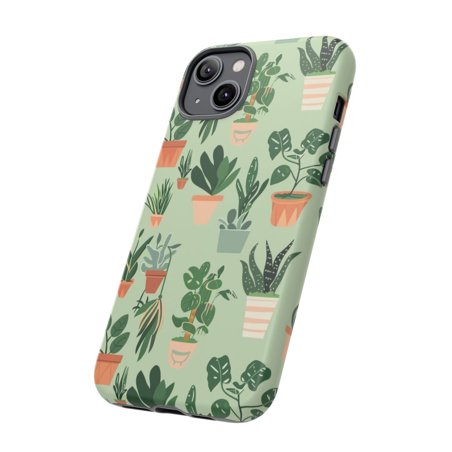 Plant Lover Phone Case | Cute Potted Plants Pattern | Botanical Aesthetic Tough Case