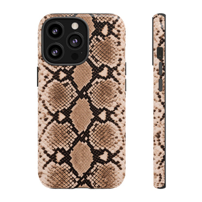 Snake Print Phone Case – Brown Python Pattern Slim Protective Cover for Iphone, Samsung Galaxy and Pixel