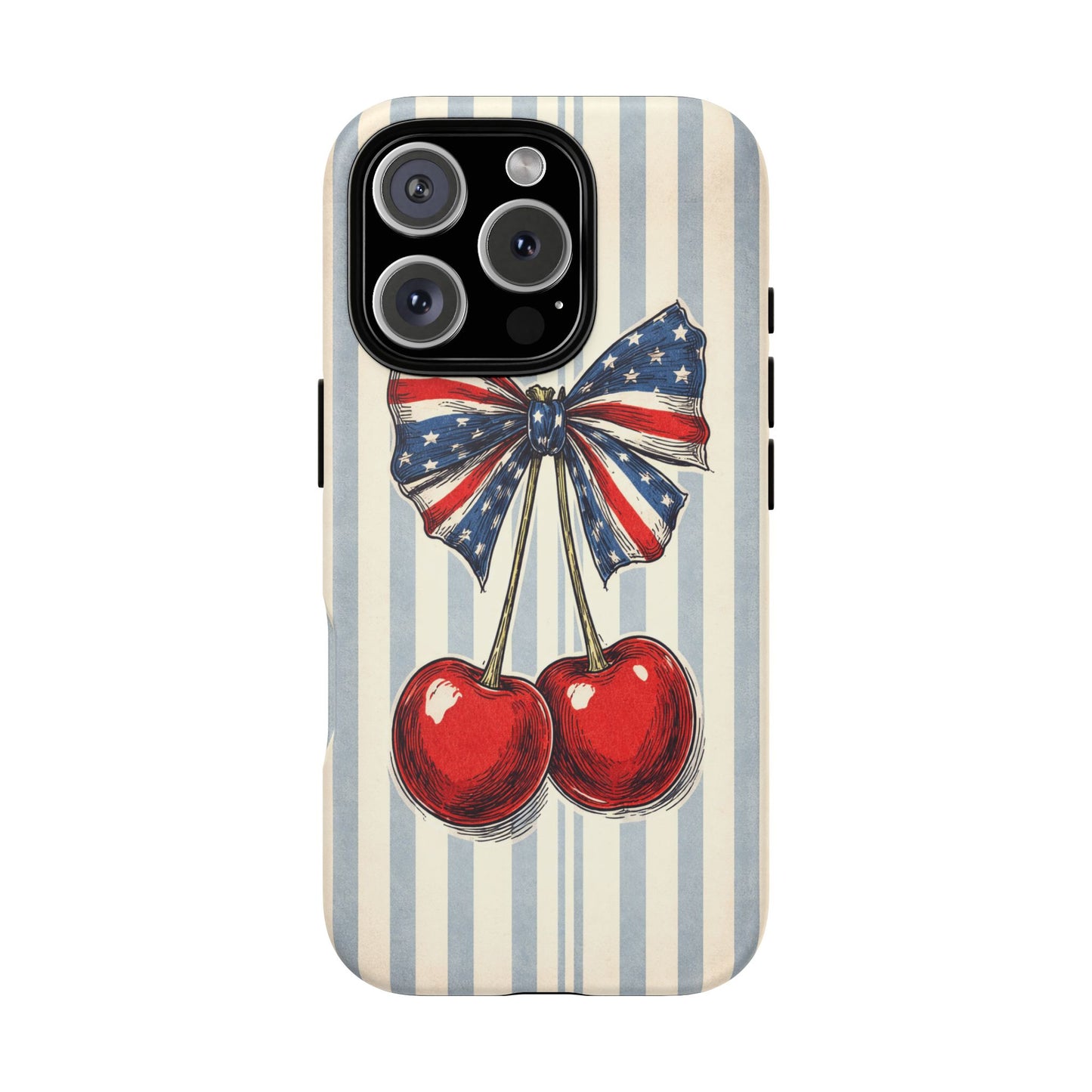 Patriotic Cherry Phone Case Americana Coquette Aesthetic iPhone Samsung