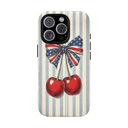 Patriotic Cherry Phone Case Americana Coquette Aesthetic iPhone Samsung