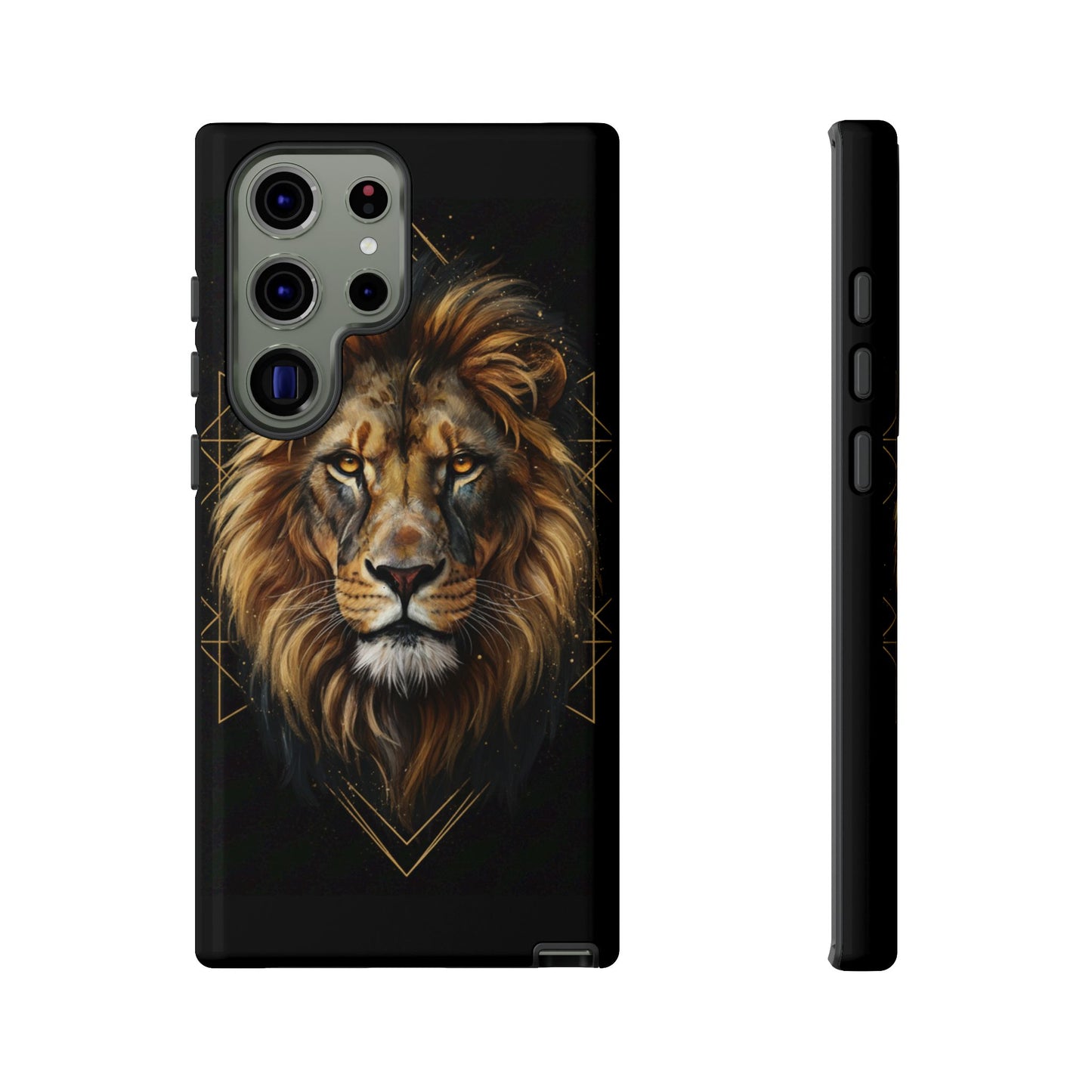Majestic Lion Phone Case – Black Gold Luxury Lion Art Tough Protective Case
