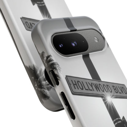 Hollywood Blvd Phone Case | Vintage Los Angeles Street Sign | Black & White LA Aesthetic