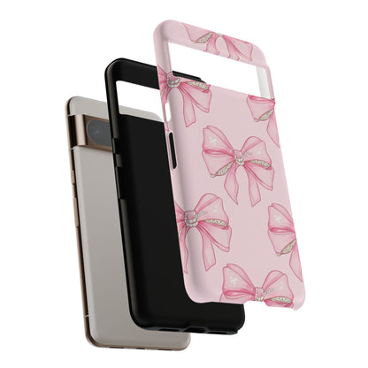 Pink Bow Pattern Phone Case | Coquette Aesthetic Tough Protective Case