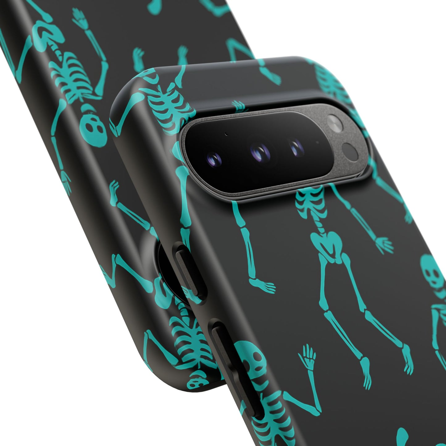 Dancing Teal Skeletons Phone Case | Tough Protective Case for Iphone, Samsung Galaxy and Pixel