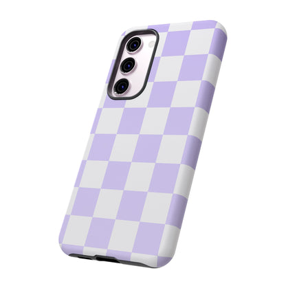 Lavender Checkerboard Phone Case | Pastel Aesthetic Tough Case