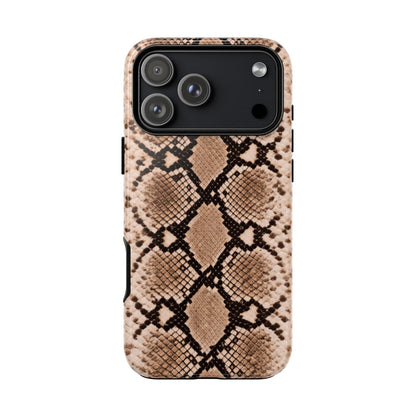 Snake Print Phone Case – Brown Python Pattern Slim Protective Cover for Iphone, Samsung Galaxy and Pixel