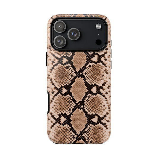 Snake Print Phone Case – Brown Python Pattern Slim Protective Cover for Iphone, Samsung Galaxy and Pixel