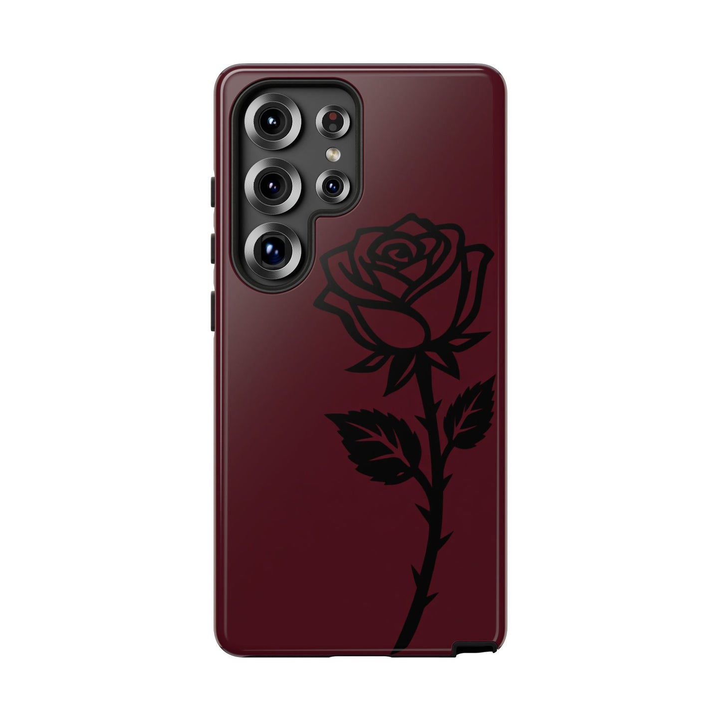 Black Rose Burgundy iPhone Case | Dark Aesthetic Shockproof Protective Cover