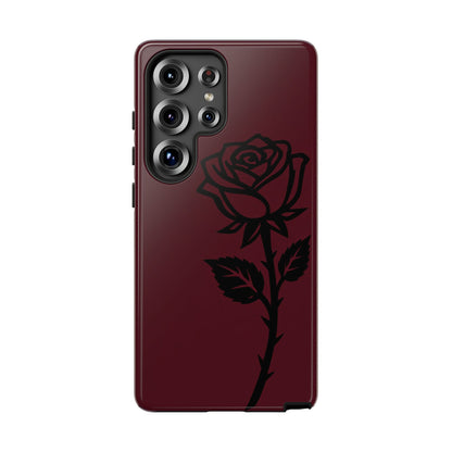 Black Rose Burgundy iPhone Case | Dark Aesthetic Shockproof Protective Cover