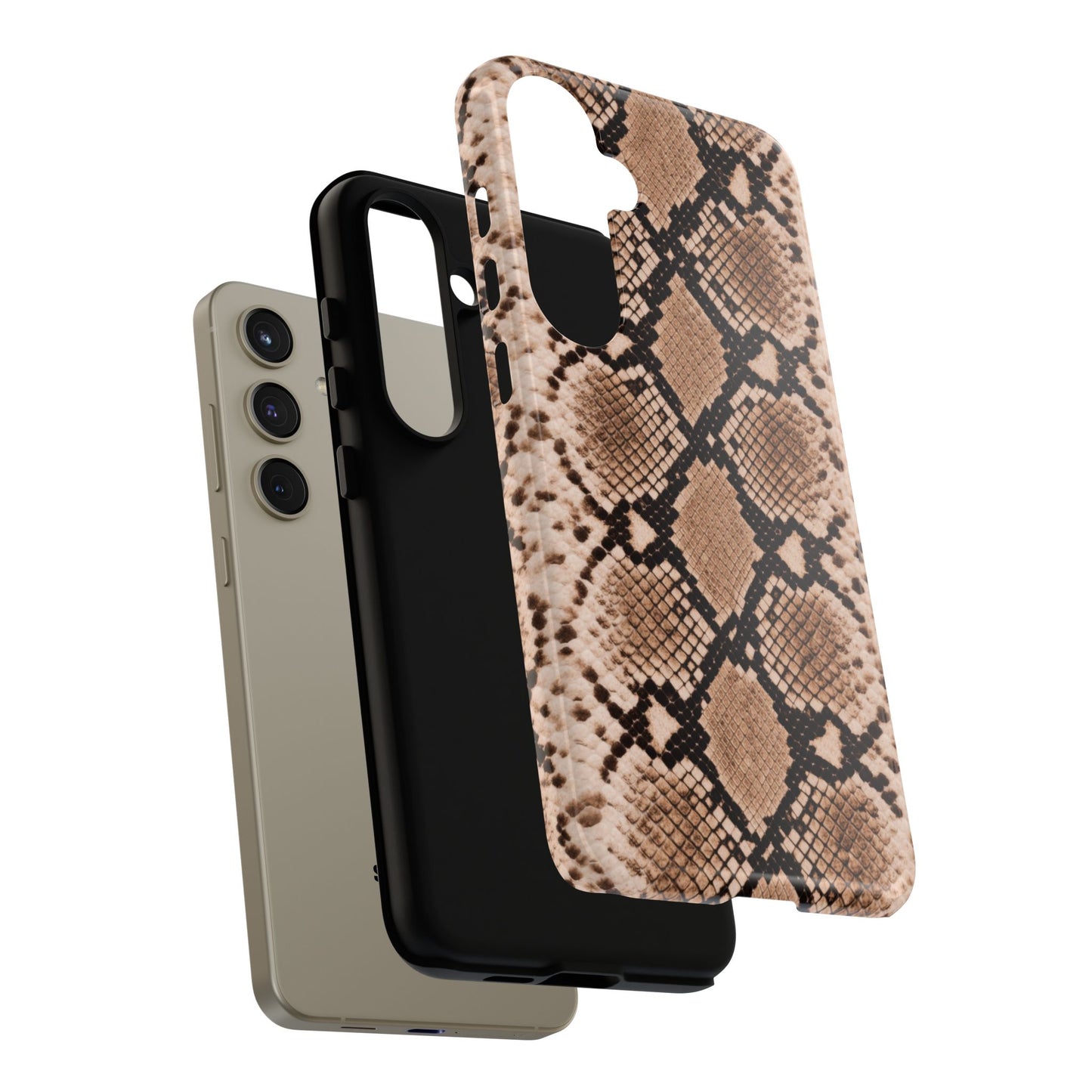 Snake Print Phone Case – Brown Python Pattern Slim Protective Cover for Iphone, Samsung Galaxy and Pixel