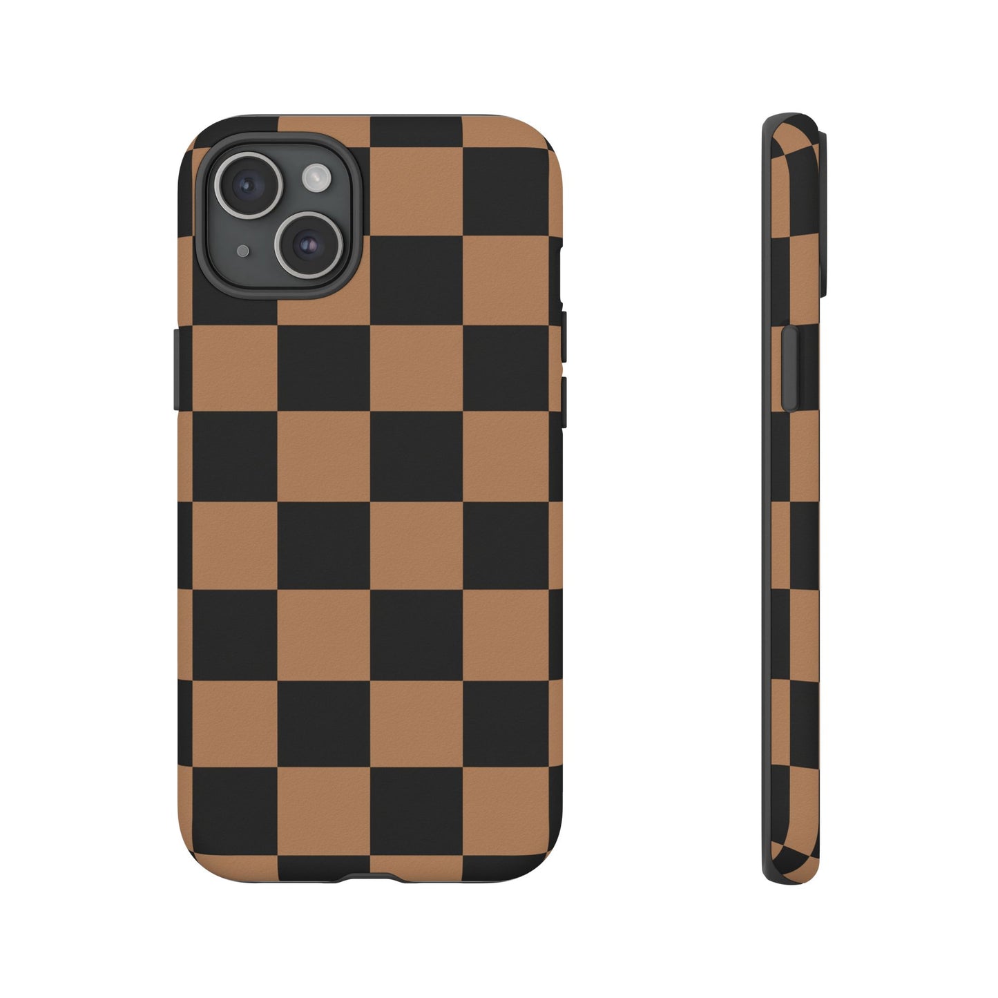 Brown Checkerboard Phone Case | Aesthetic Tough Protective Case