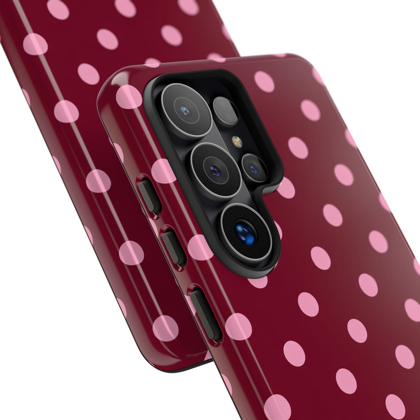 Pink Polka Dot Phone Case – Cute Aesthetic Tough Protective Phone Cover for Iphone, Samsung Galaxy and Pixel