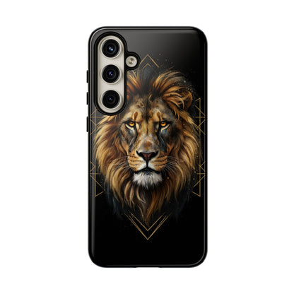 Majestic Lion Phone Case – Black Gold Luxury Lion Art Tough Protective Case