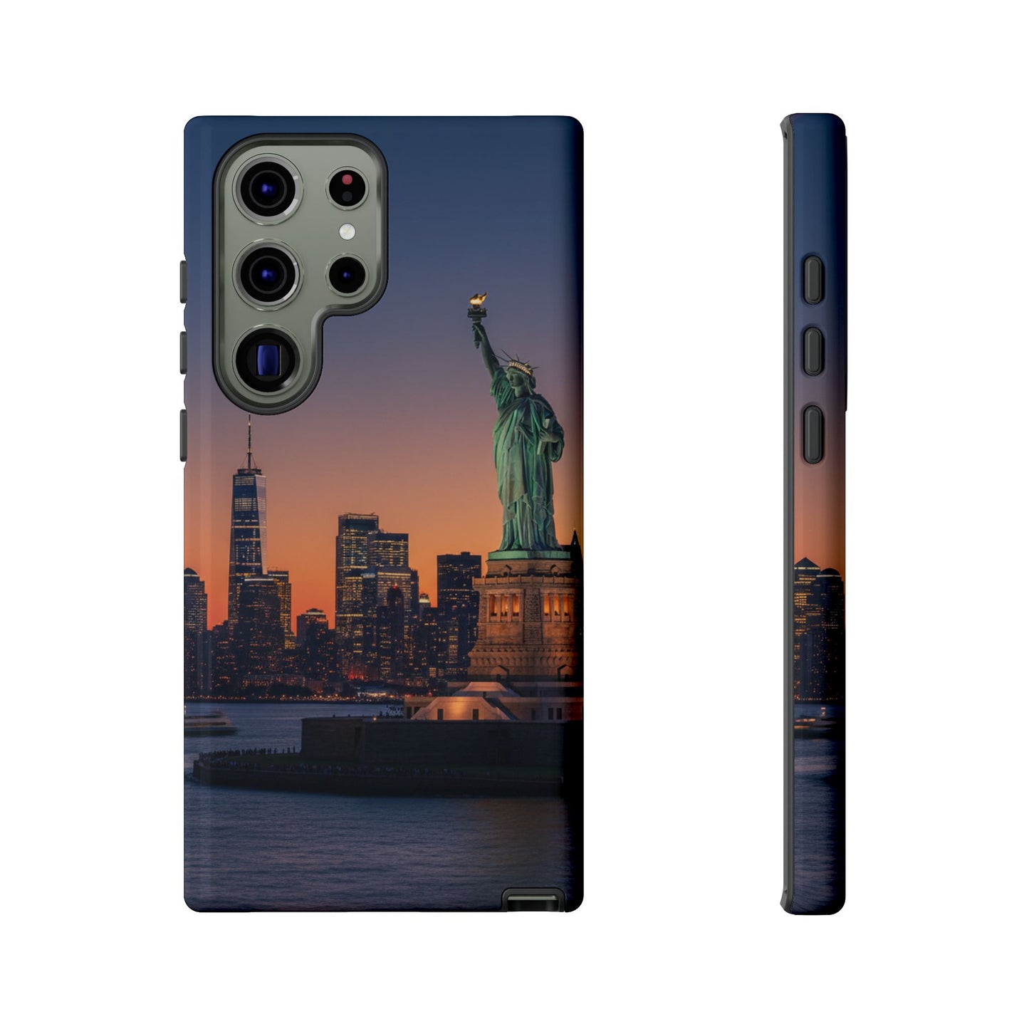 Statue of Liberty Sunset Phone Case – New York City Skyline Travel Aesthetic Tough Case
