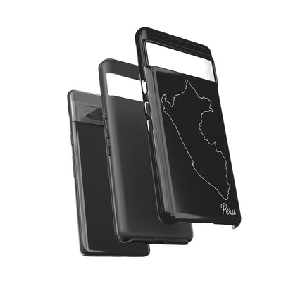 Peru Outline Phone Case – Minimal Country Map Tough Case (iPhone, Samsung, Pixel)