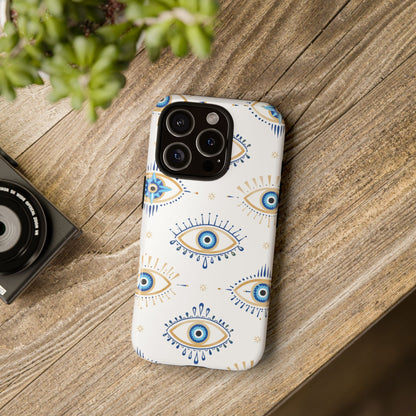 Blue Evil Eye Phone Case – Protective Slim Shockproof Cover for Iphone, Samsung Galaxy and Pixel