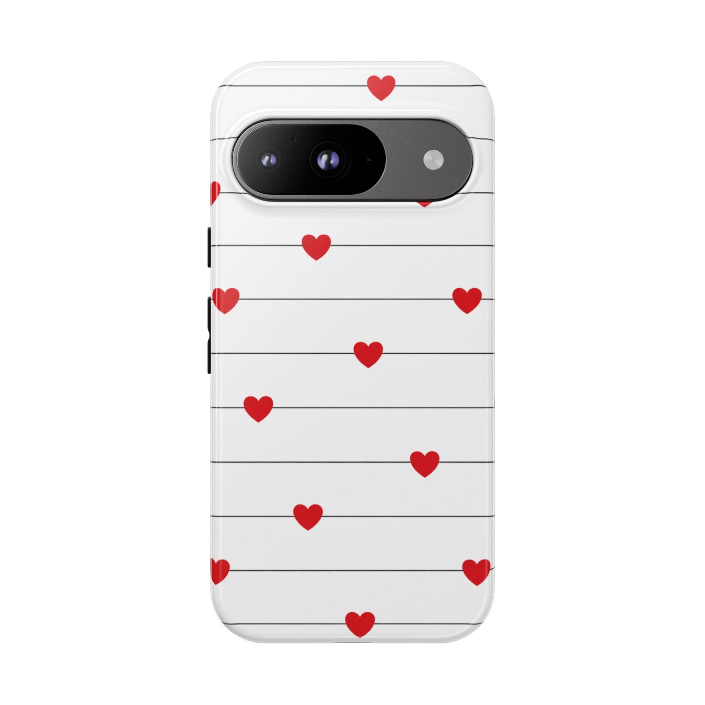 Red Heart Stripe iPhone Case | Tough Shockproof Love Aesthetic Cover