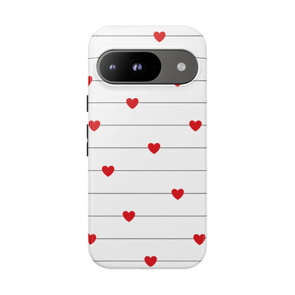 Red Heart Stripe iPhone Case | Tough Shockproof Love Aesthetic Cover