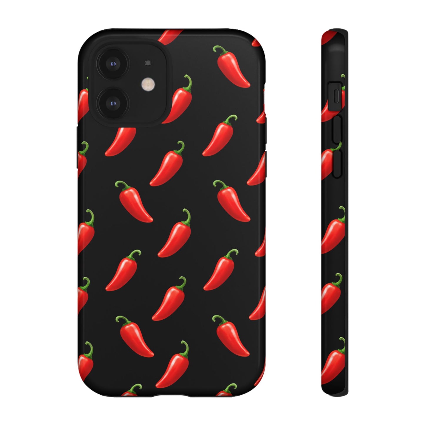 Spicy Chili Pepper Phone Case – Black Cute Hot Pepper Tough Cover for Iphone, Samsung Galaxy and Pixel