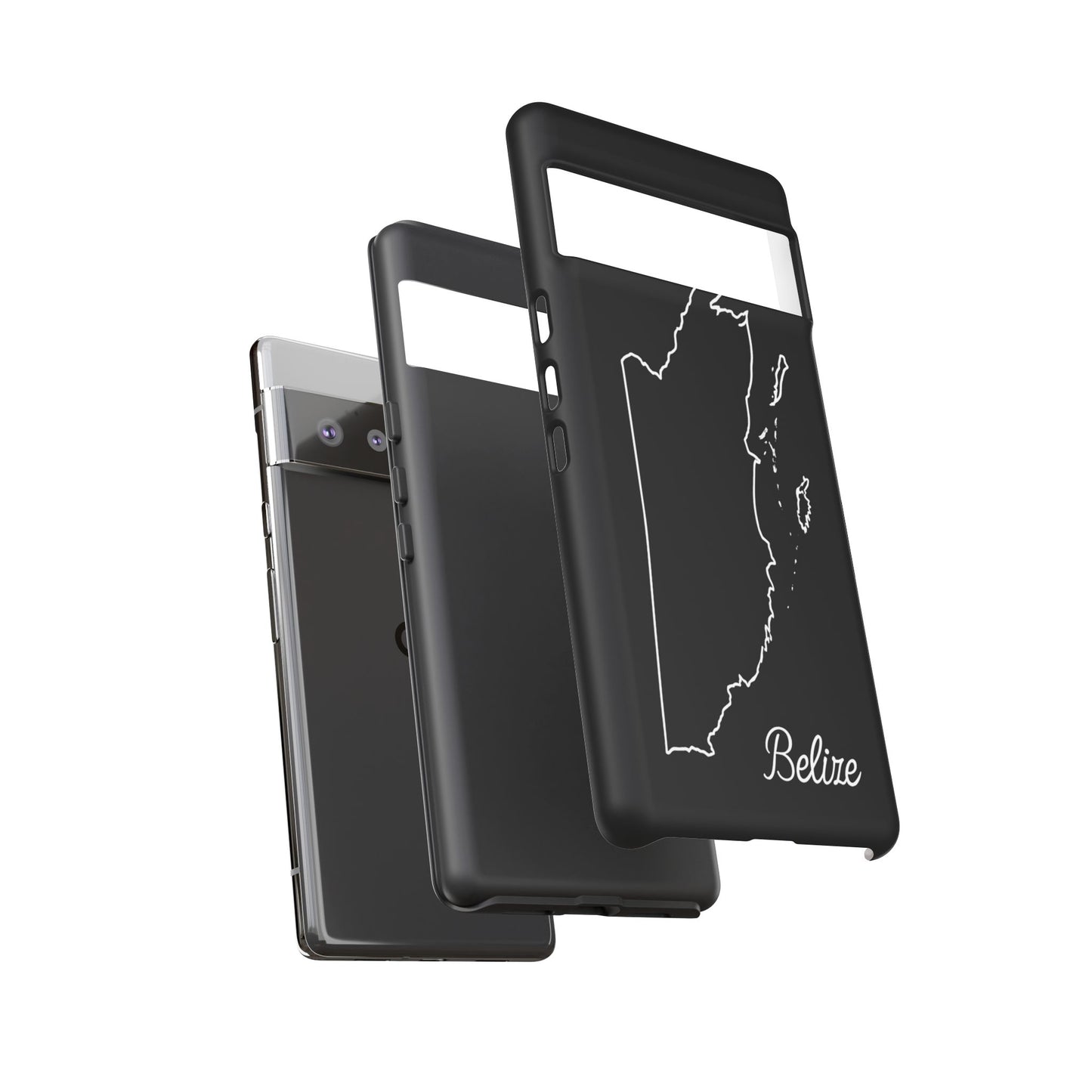 Belize Outline Phone Case – Minimal Country Map Tough Case (iPhone, Samsung, Pixel)